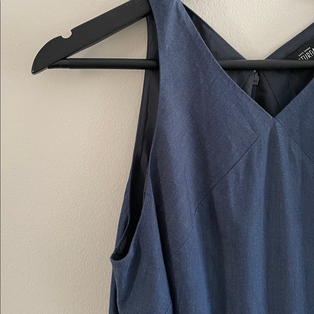 Kate Spade Chambray Navy Blue Double Bubble Mini Dress size 2 - Picture 5 of 10